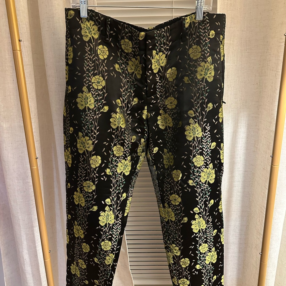 Scotch & Soda Black Pants with Green Floral Design